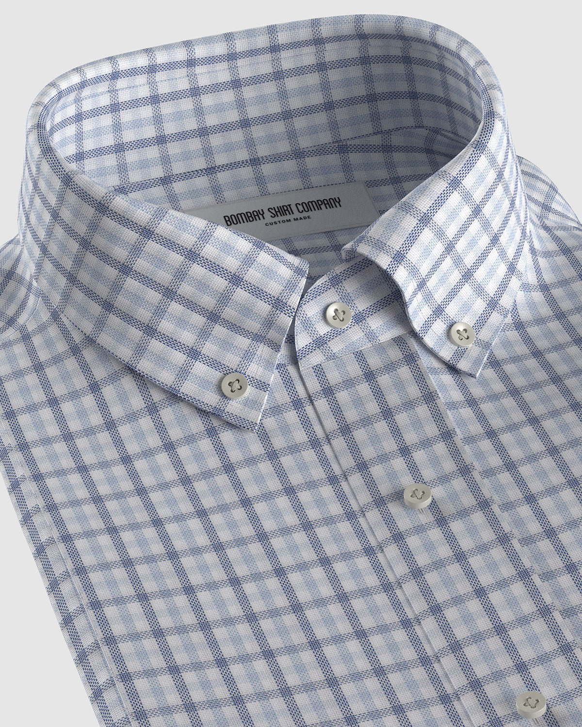 Delphinus Dobby Checked Shirt - Blue & Navy
