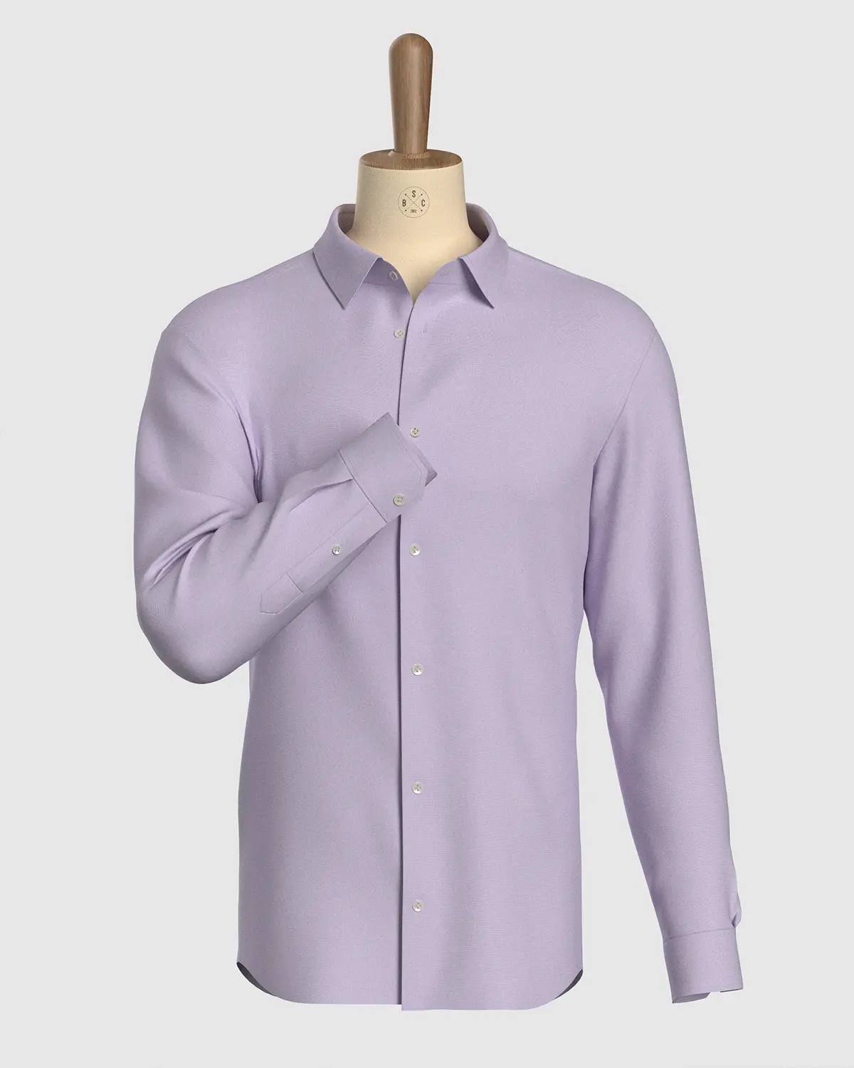 Easy-care Cotton Dobby Shirt - Lavender - Image 2