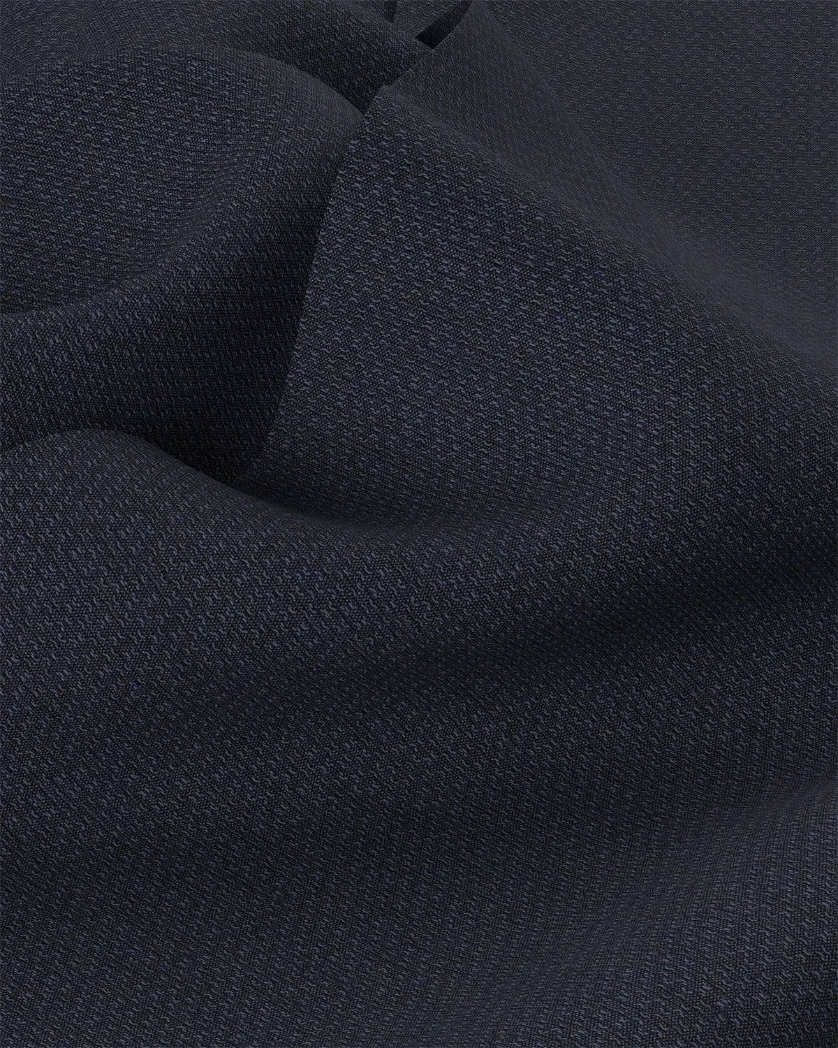 Easy-Care Cotton Dobby Shirt - Navy - Image 3