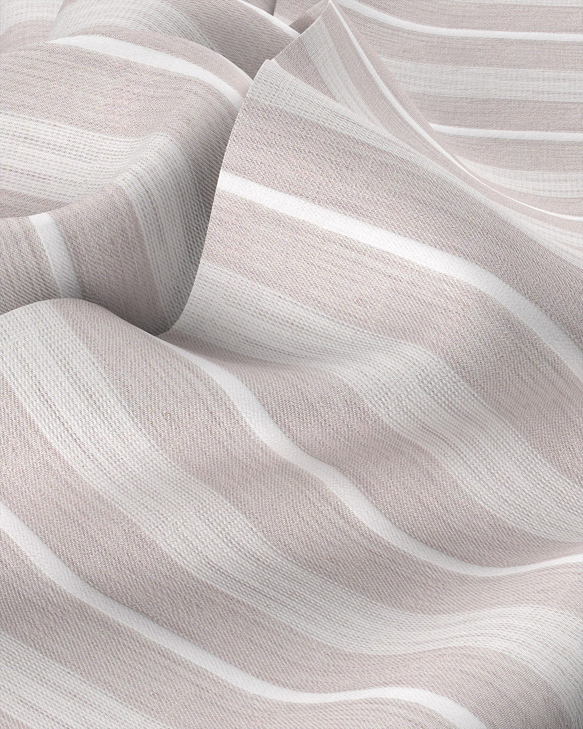 Easy-care Stretch Twill Striped Shirt - Ecru & Beige - Image 3