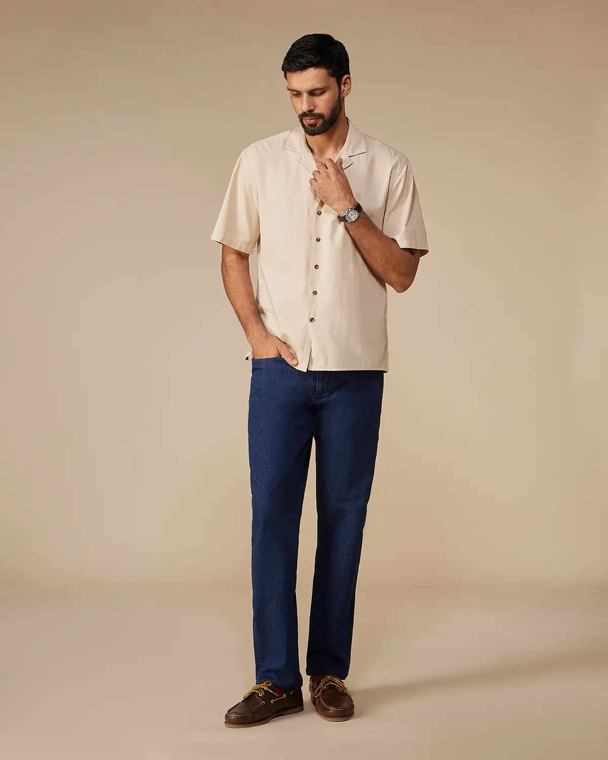 Ecru Dobby Corduroy Shirt - Image 5