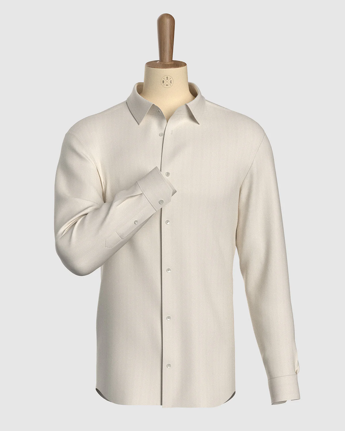Ellara Herringbone Shirt - Ecru - Image 2