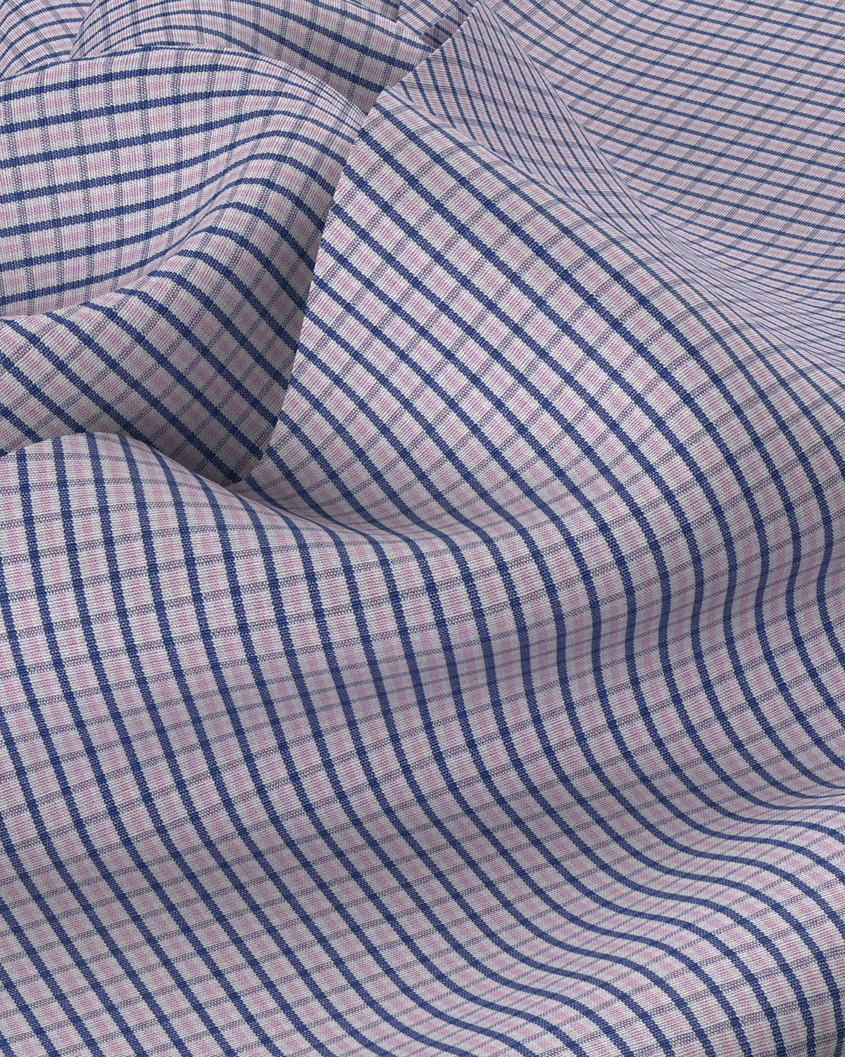 Eris Oxford Checked Shirt - Navy & Pink - Image 3