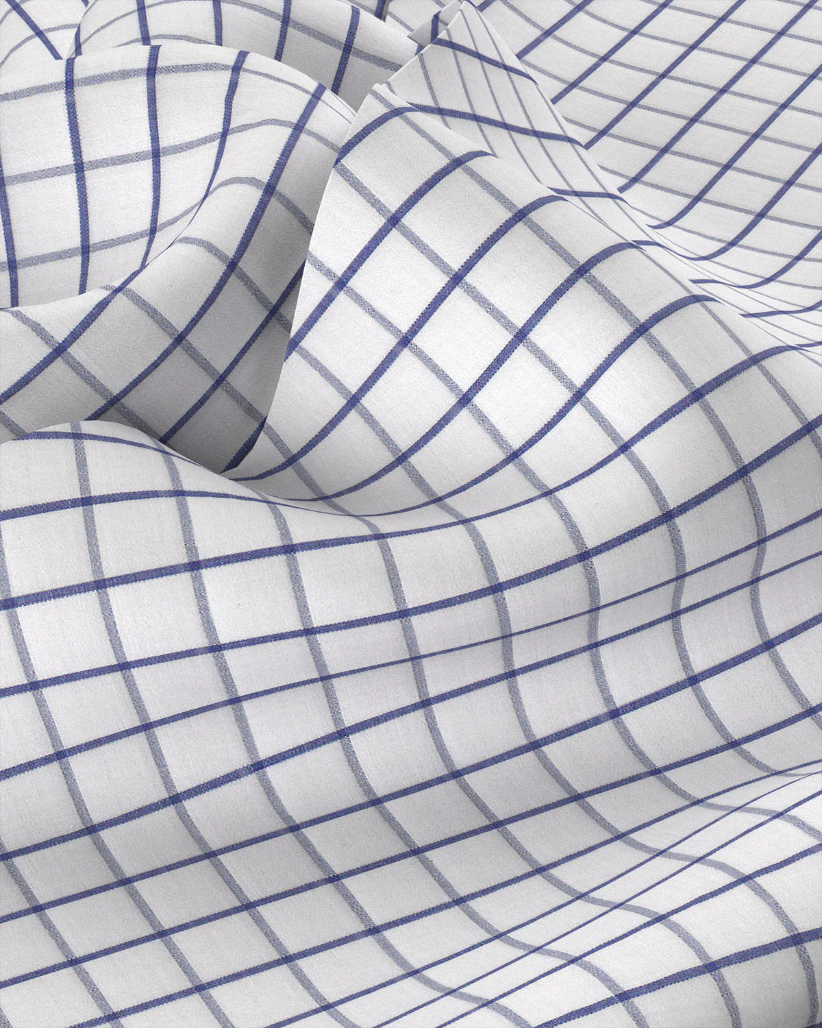 Everett Poplin Checked Shirt - Blue - Image 3