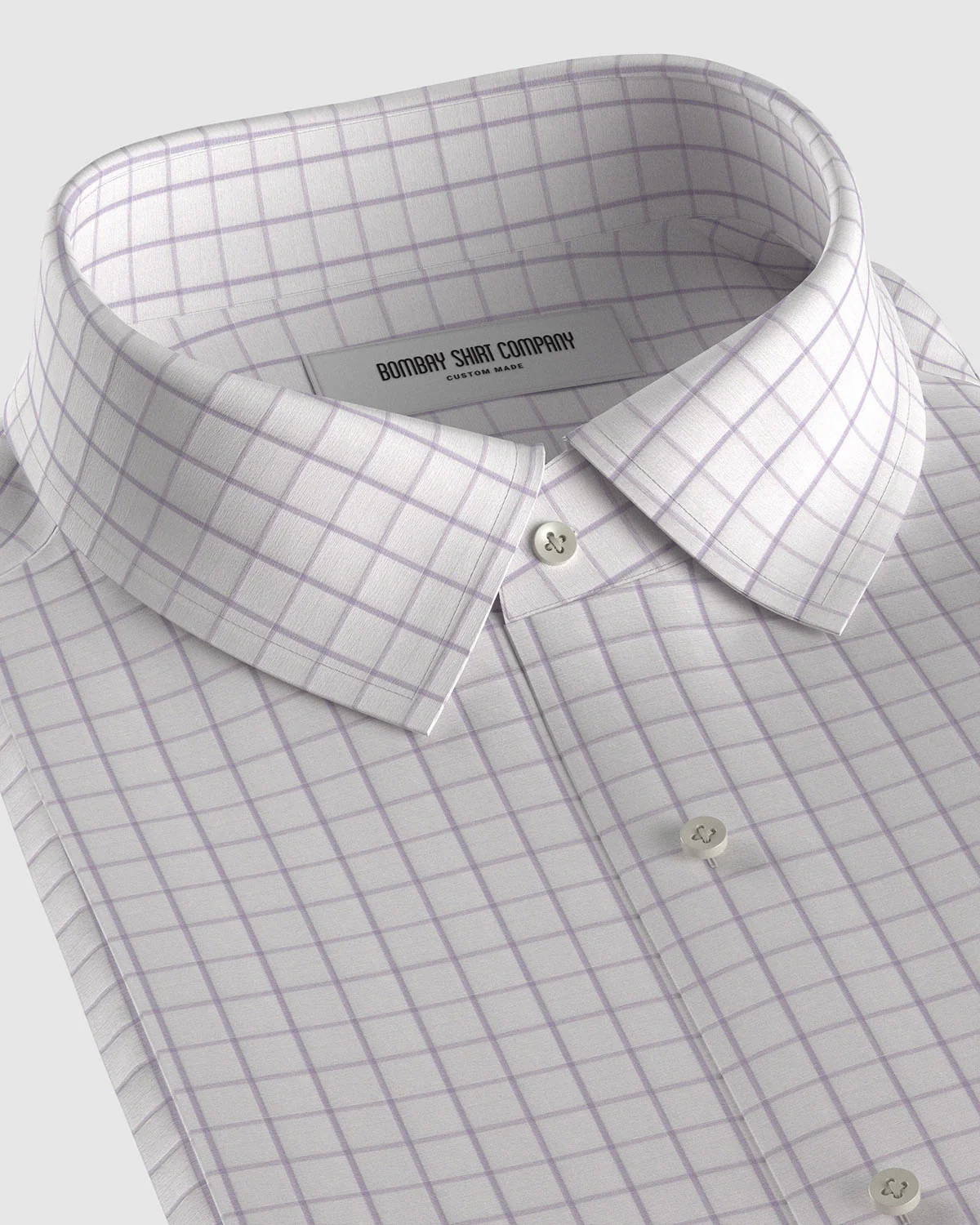 Everett Poplin Checked Shirt - Purple