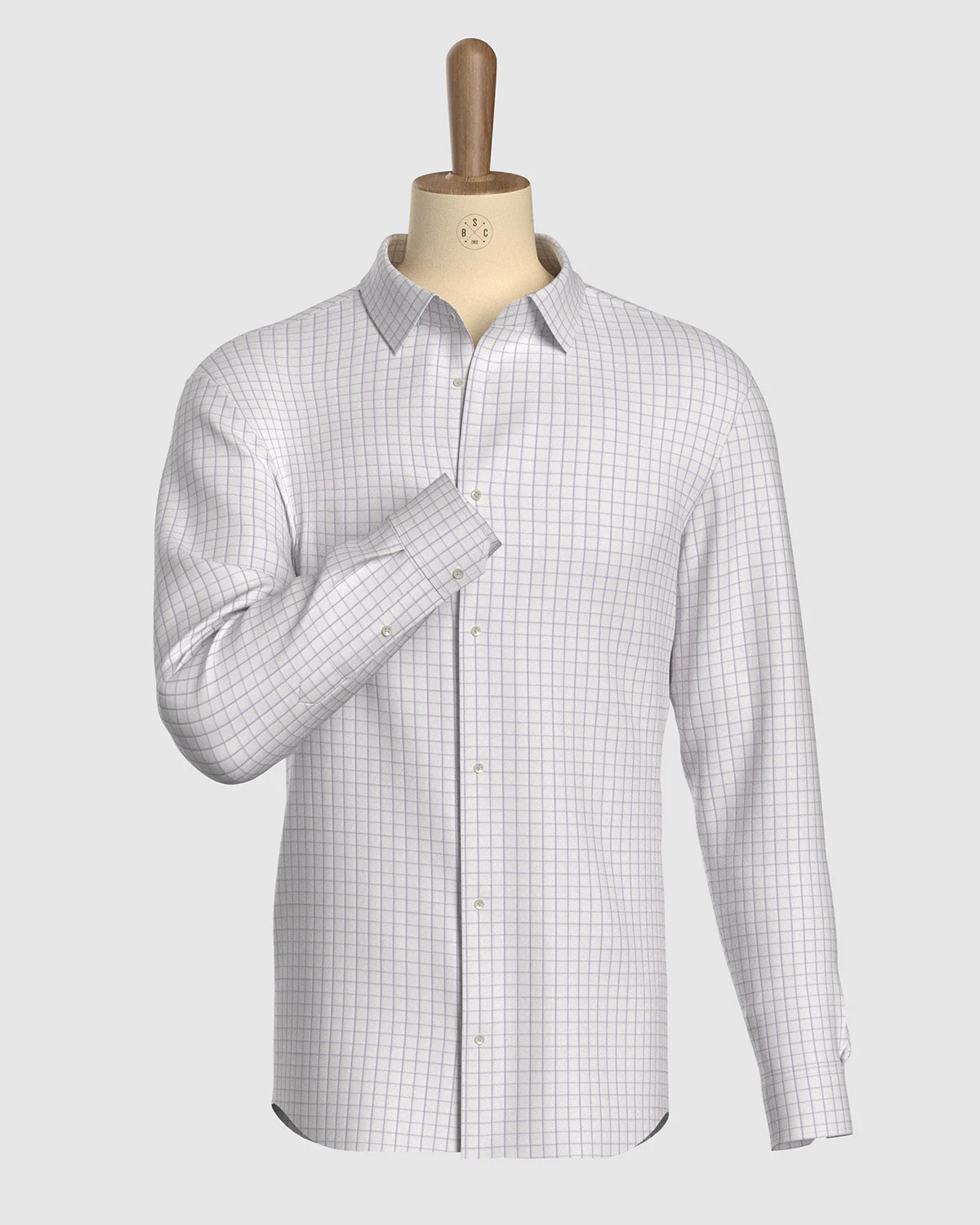 Everett Poplin Checked Shirt - Purple - Image 2
