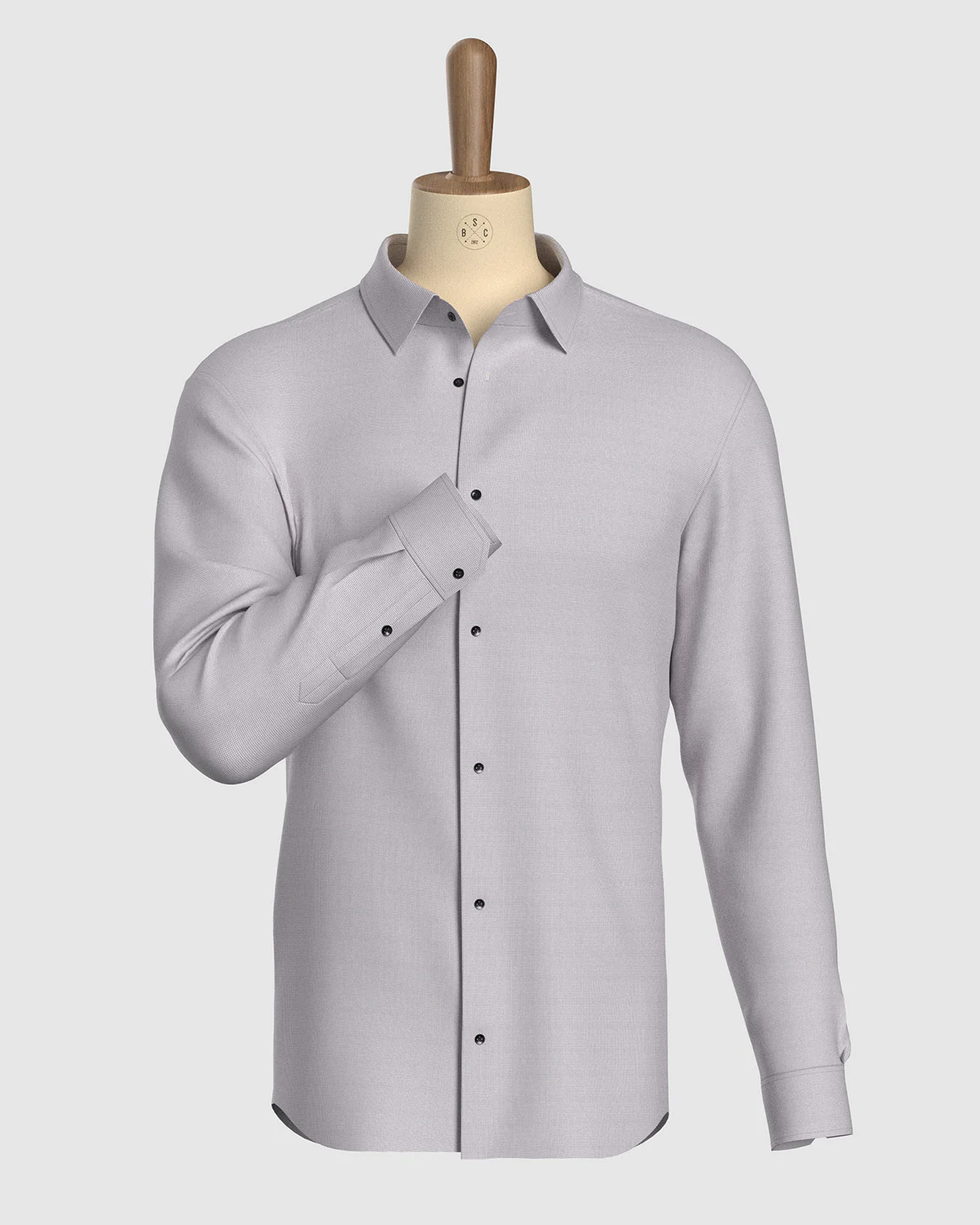 Eversley Twill Micro Checked Shirt - Grey - Image 2