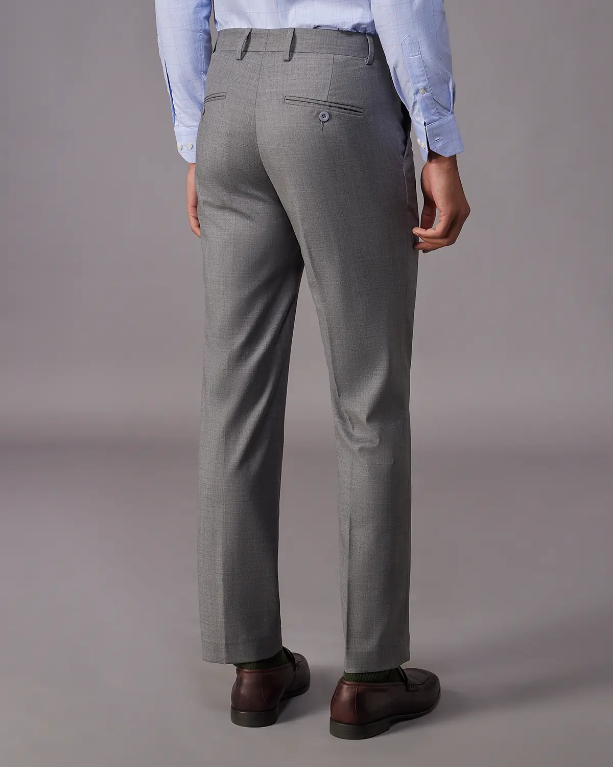 Exquisite Blended Wool Dress Pants - Grey - Image 2