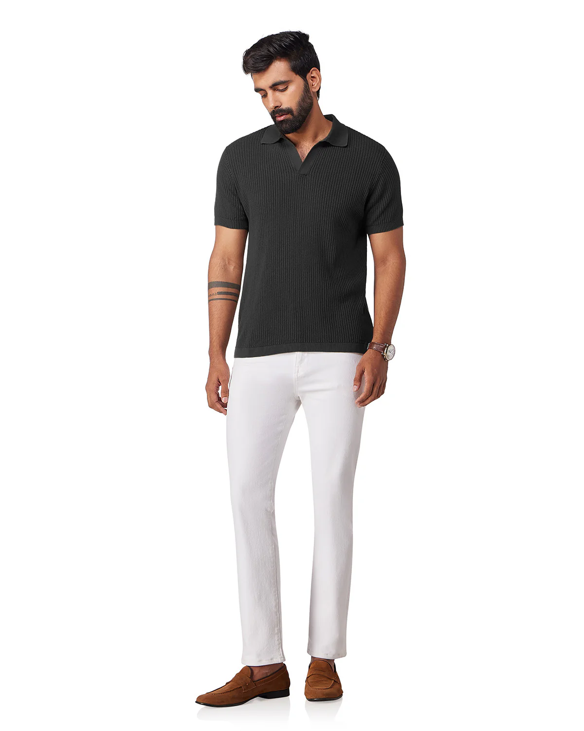 Signature Flat Knit Johnny Polo - Grey - Image 3