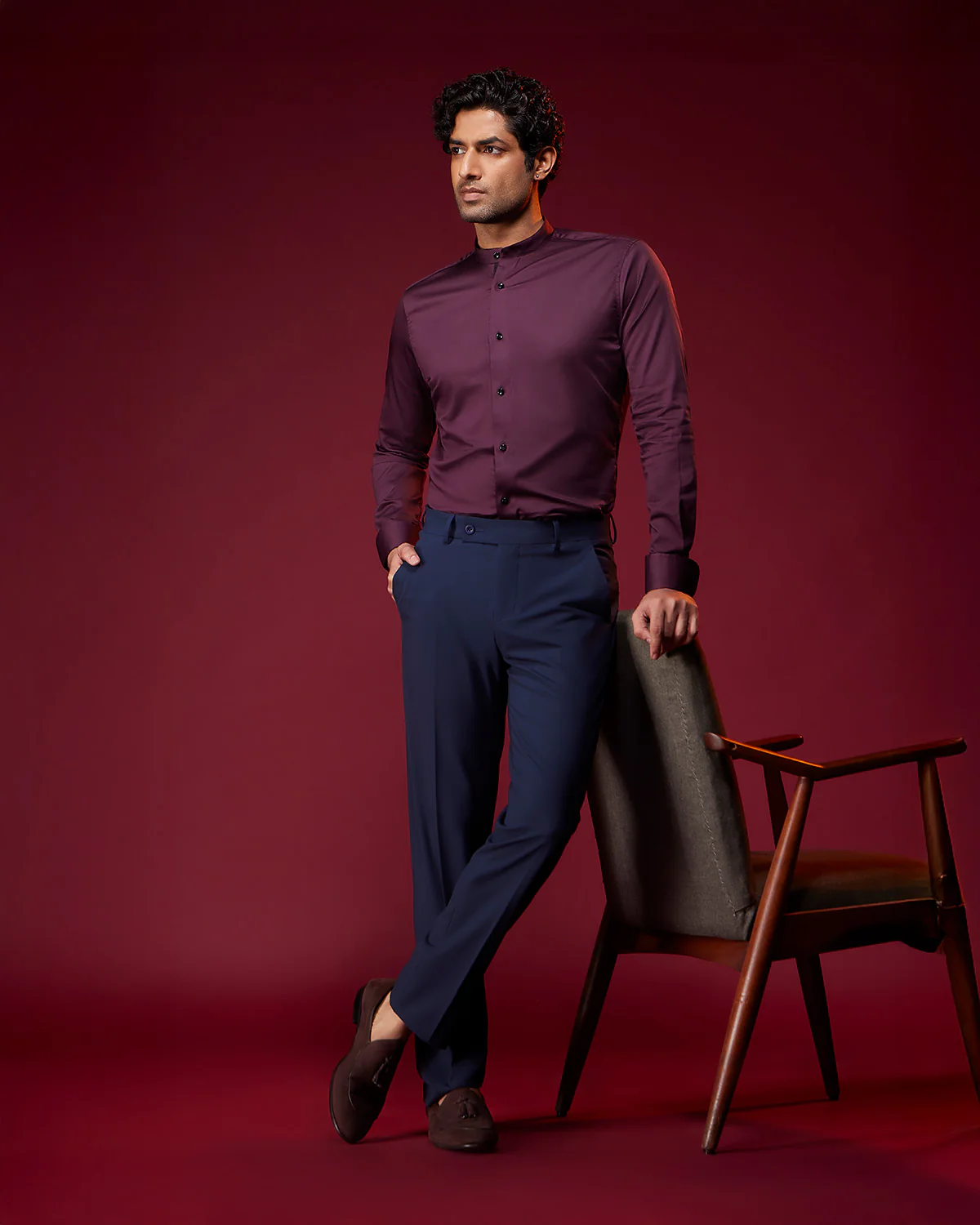 Flux 4-way Stretch Dress Pants - Dark Blue - Image 4