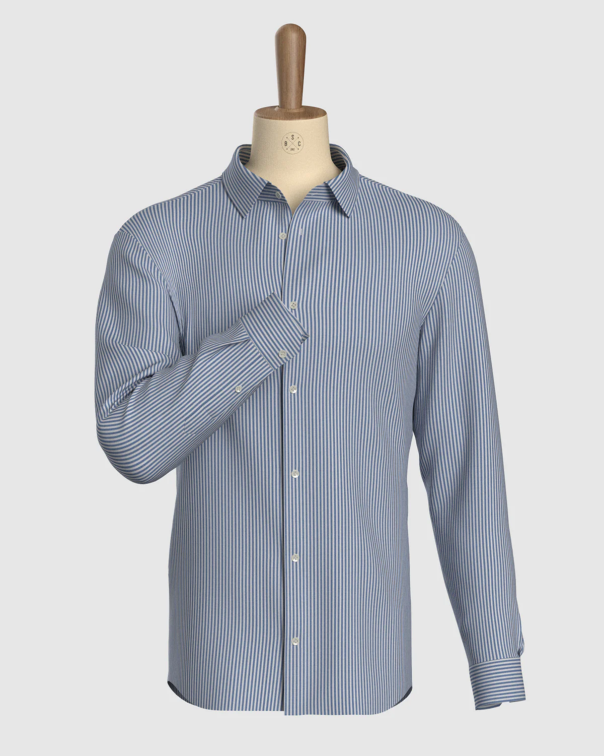 Giza Cotton Bengal Striped Shirt - Dark Blue - Image 2