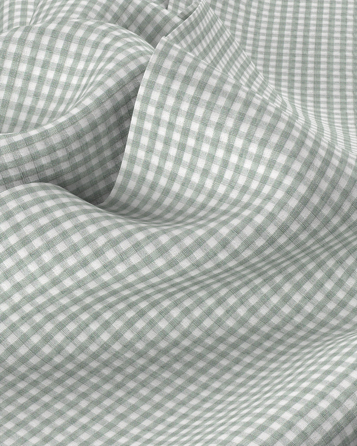 Giza Cotton Gingham Checked Shirt - Green