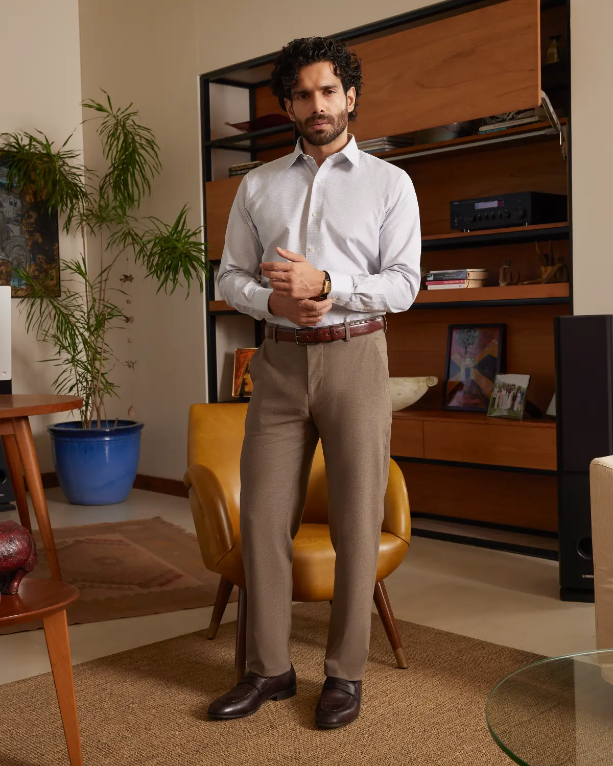 Giza Cotton Grey Dobby Shirt - Image 4