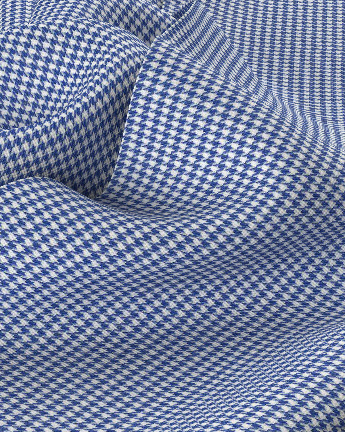 Giza Cotton Houndstooth Shirt - Blue