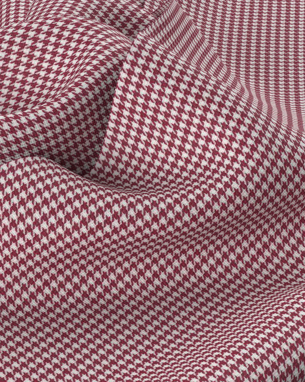 Giza Cotton Houndstooth Shirt - Maroon - Image 3