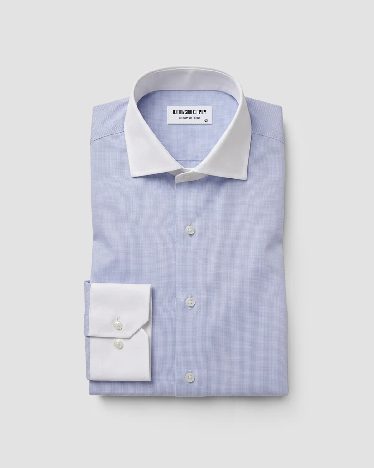 Giza Cotton Light Blue Dobby Banker Shirt