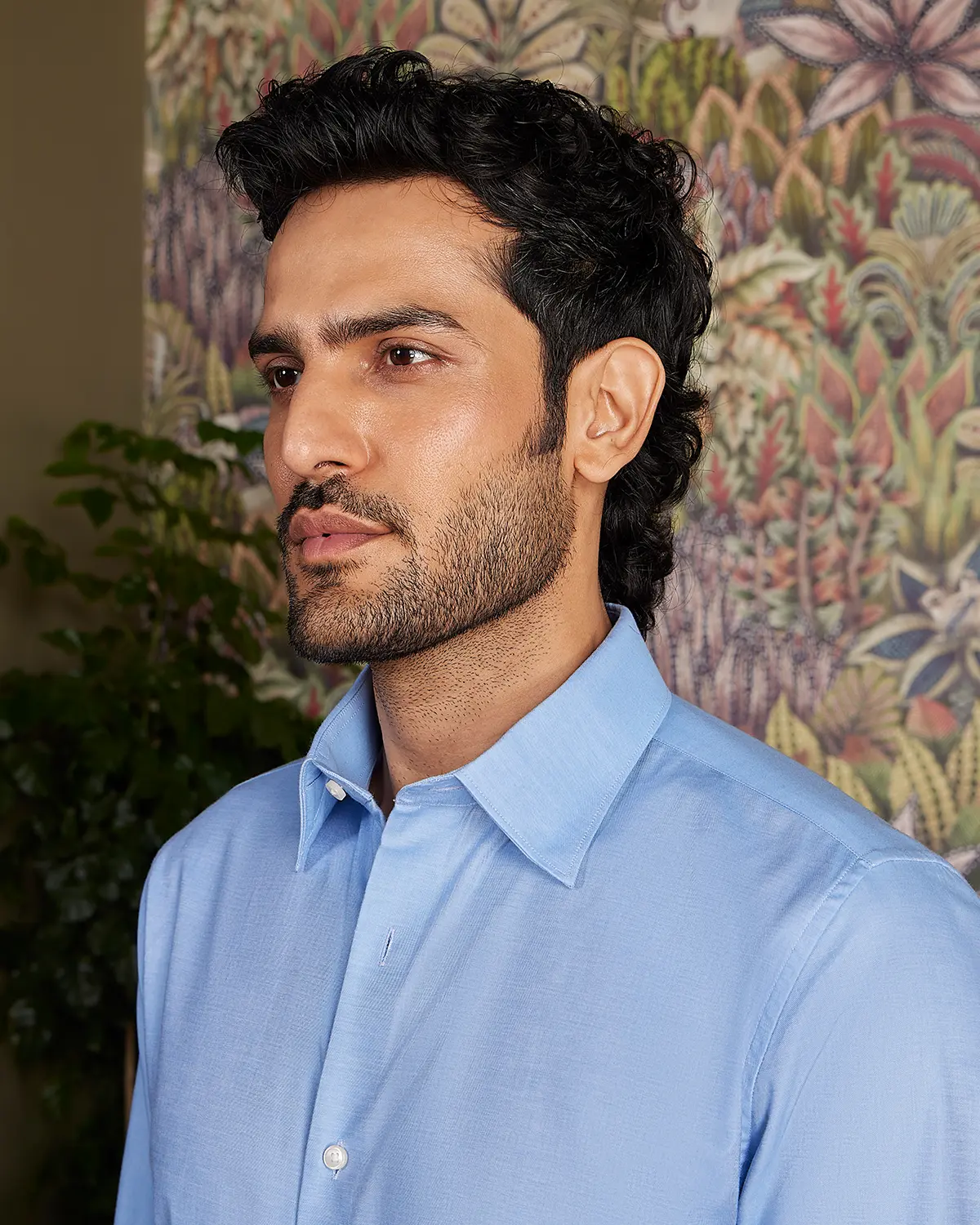 Giza Cotton Light Blue Twill Shirt - Image 4