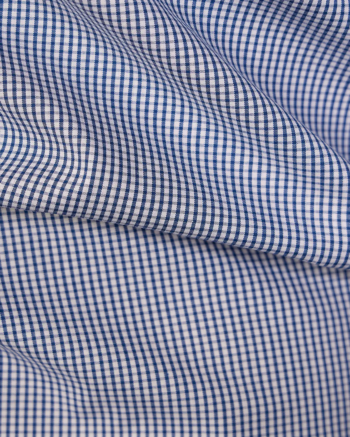 Giza Cotton Navy Checked Shirt - Image 6