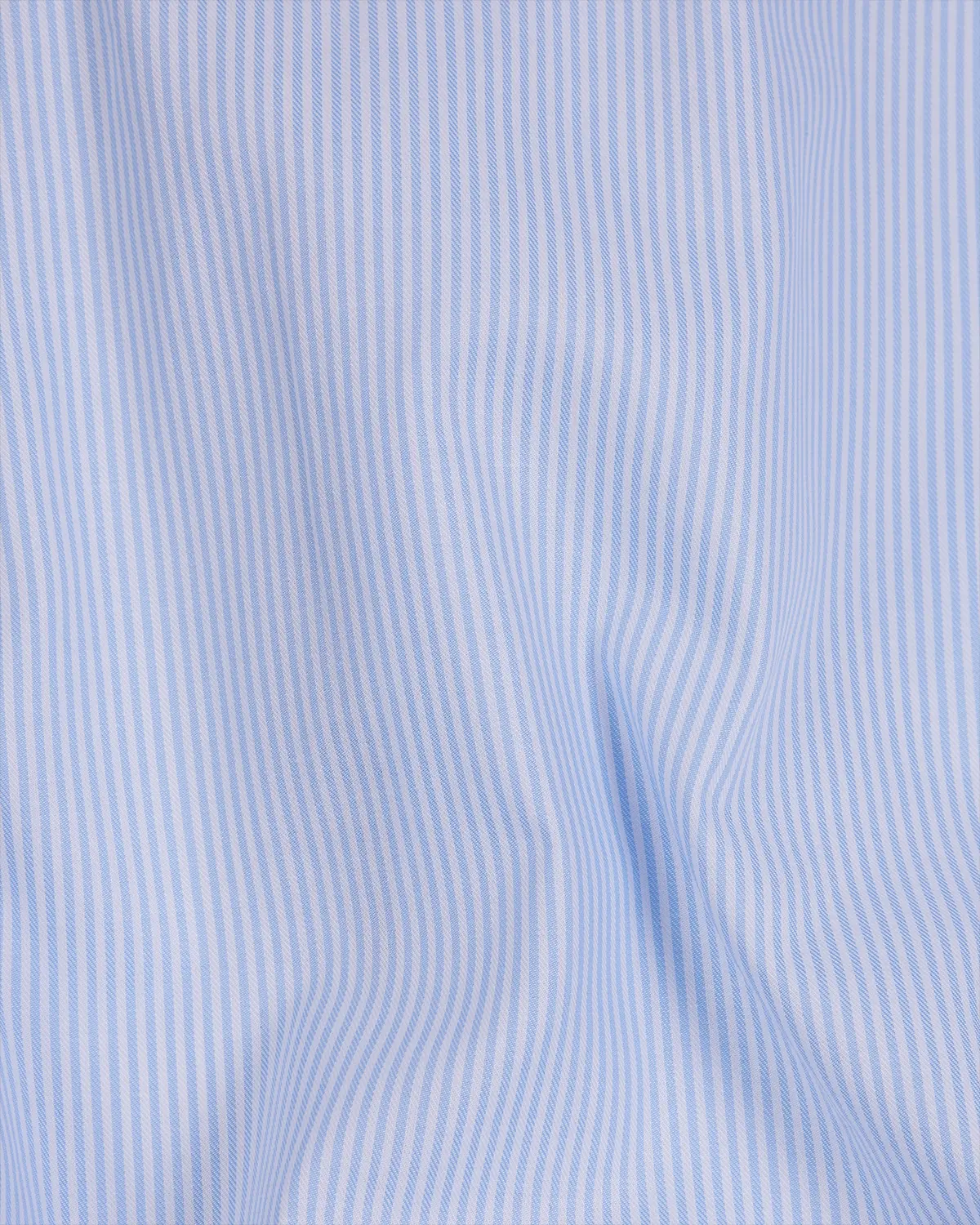 Giza Cotton White & Blue Twill Striped Shirt - Image 6