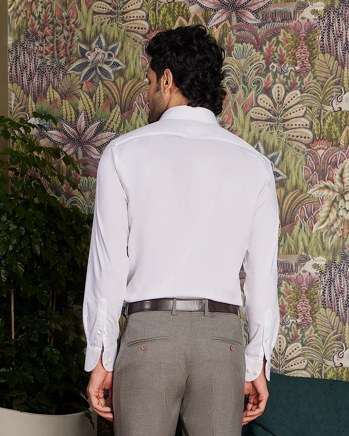 Giza Cotton White Twill Shirt - Image 3