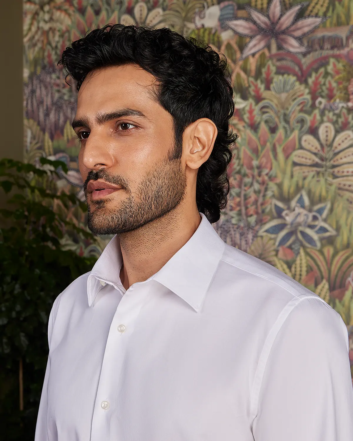 Giza Cotton White Twill Shirt - Image 4