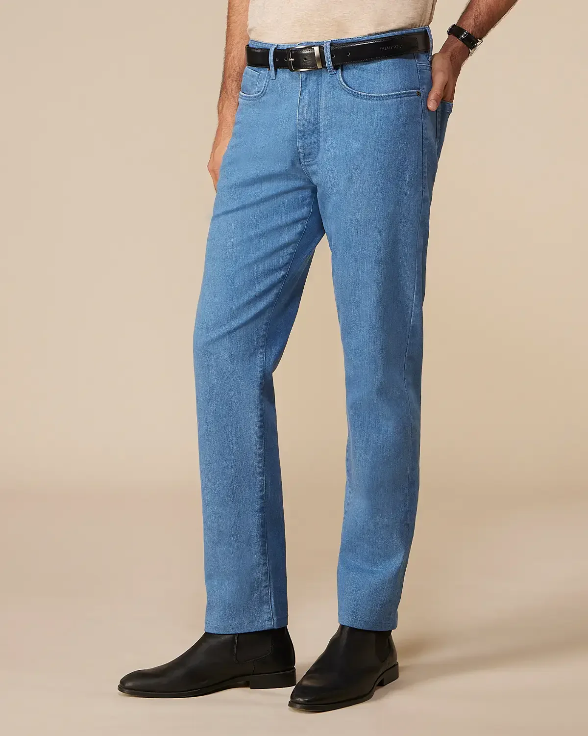 Glacier Blue Mid-Rise Stretch Jeans