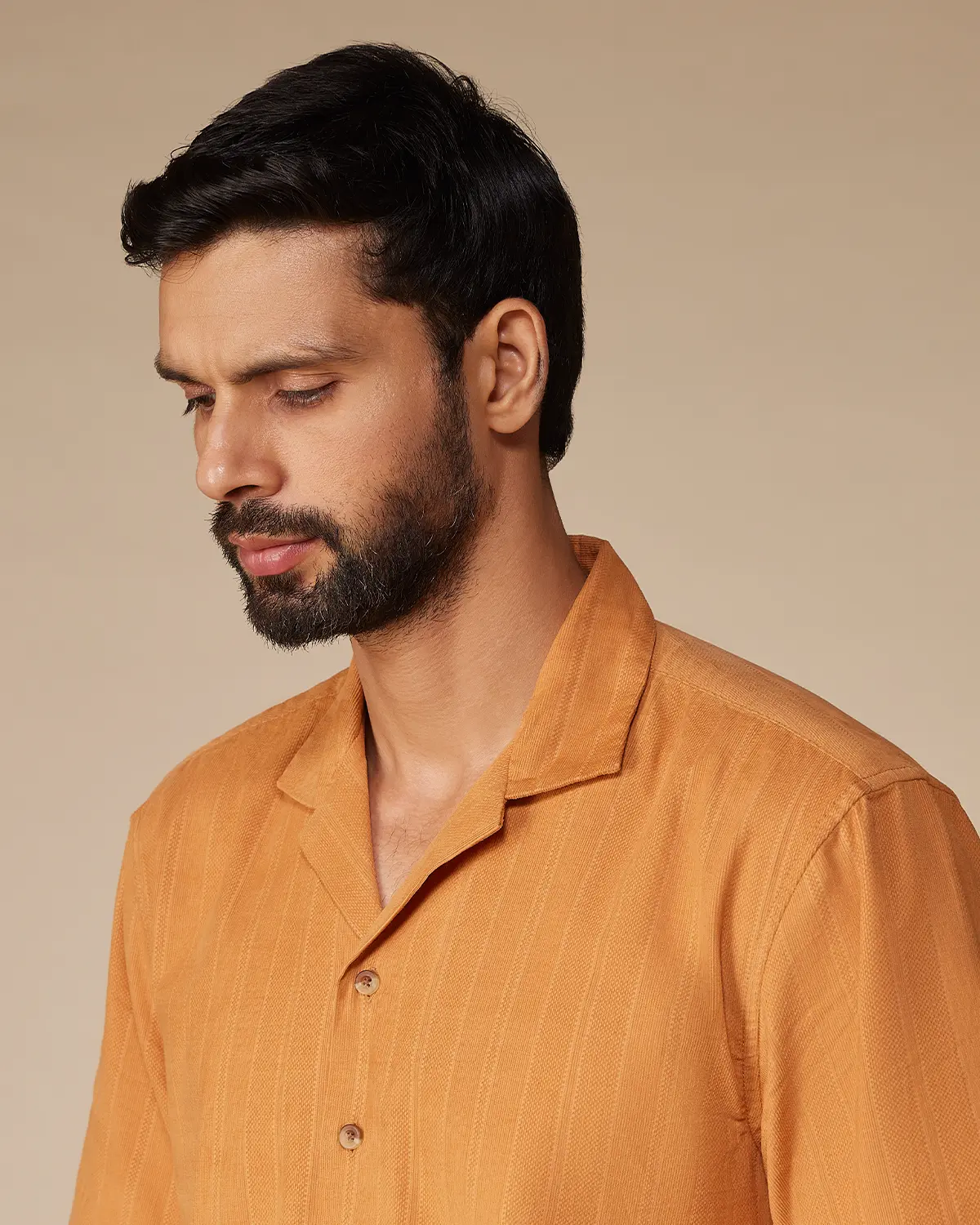 Golden Brown Dobby Corduroy Shirt - Image 4