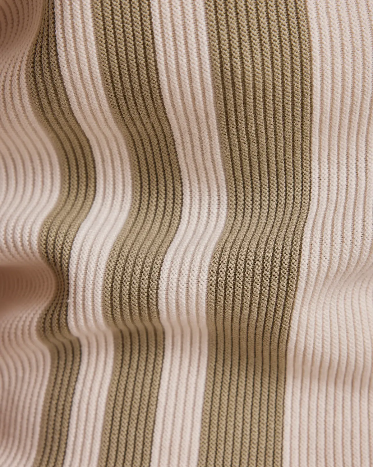 Green & Ecru Striped Flat Knit Shirt - Image 5
