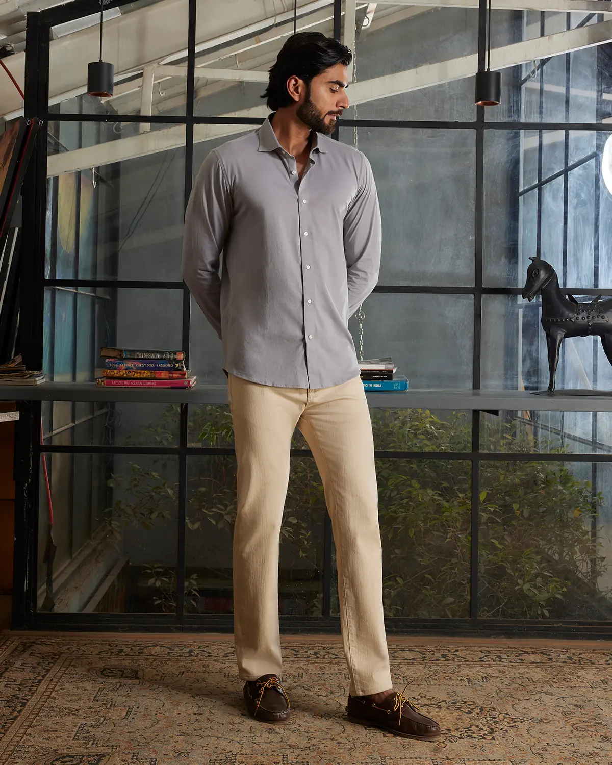 Grey Cotton Knit Shirt - Image 4