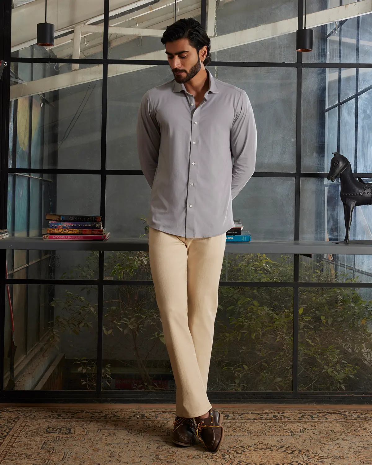 Grey Cotton Knit Shirt - Image 5