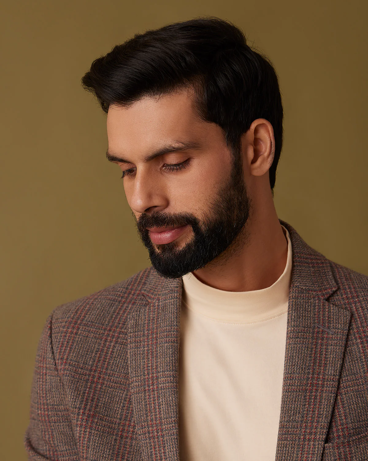 Harthmore Woolen Checkered Jacket - Brown - Image 3