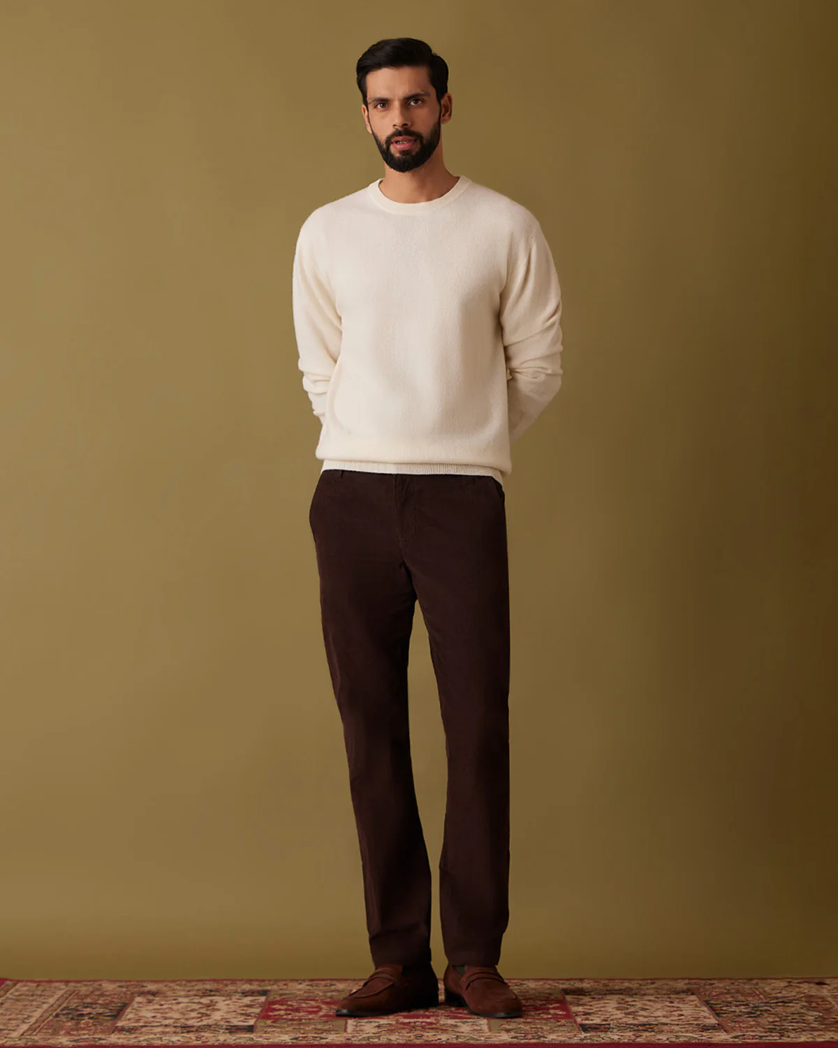 Highland Merino Wool Sweater - Eggshell - Image 2