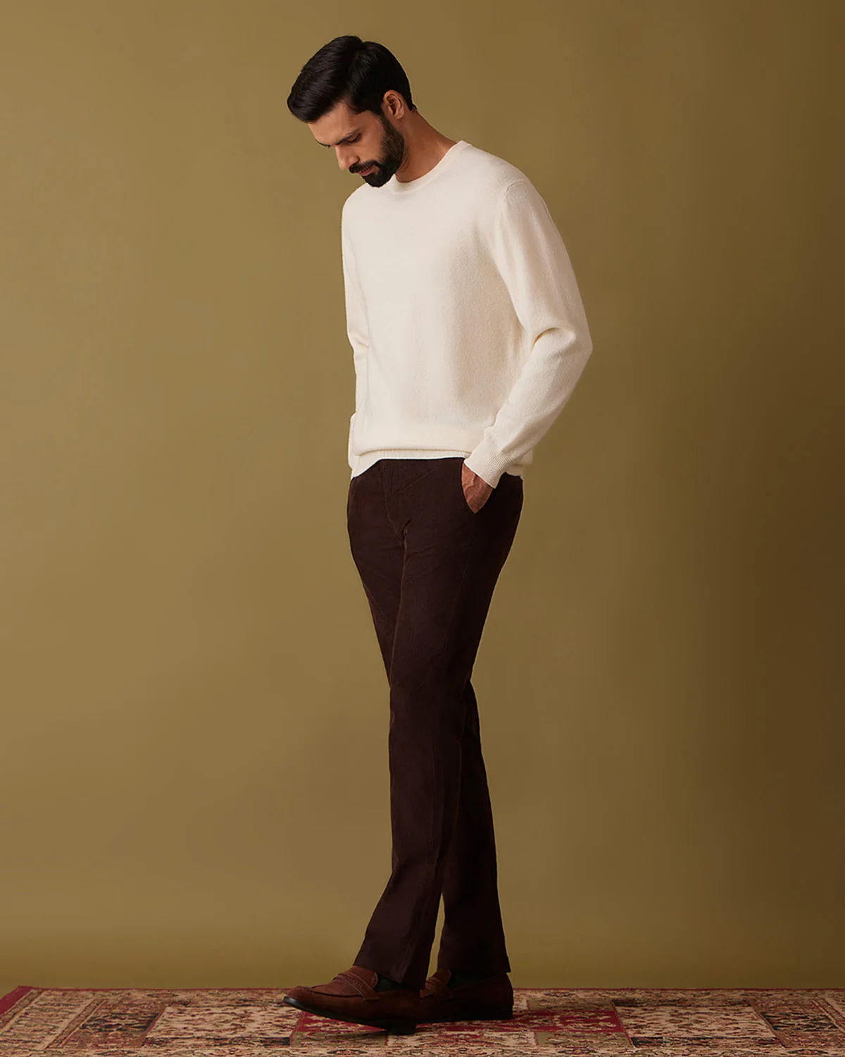 Highland Merino Wool Sweater - Eggshell - Image 4