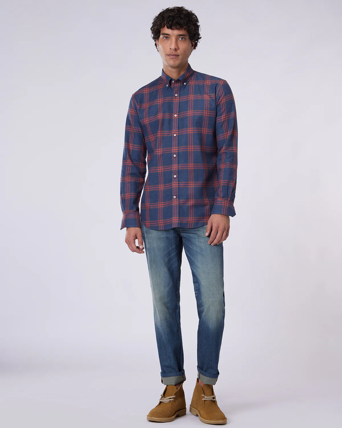 Indigo Amber Washed Rigid Jeans - Image 2