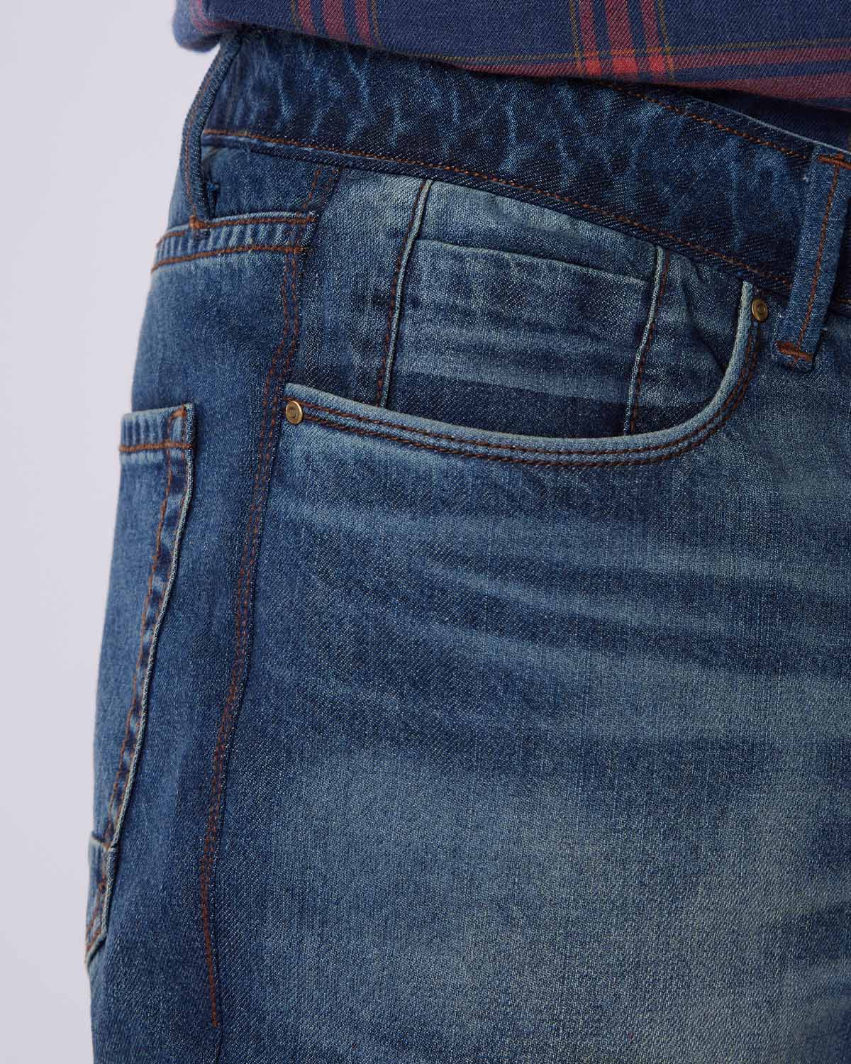 Indigo Amber Washed Rigid Jeans - Image 3
