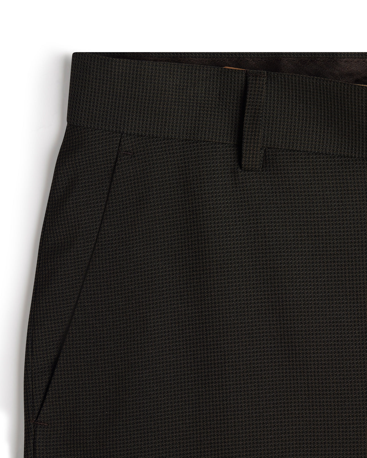 Infinia Houndstooth Stretch Dress Pants - Brown - Image 2