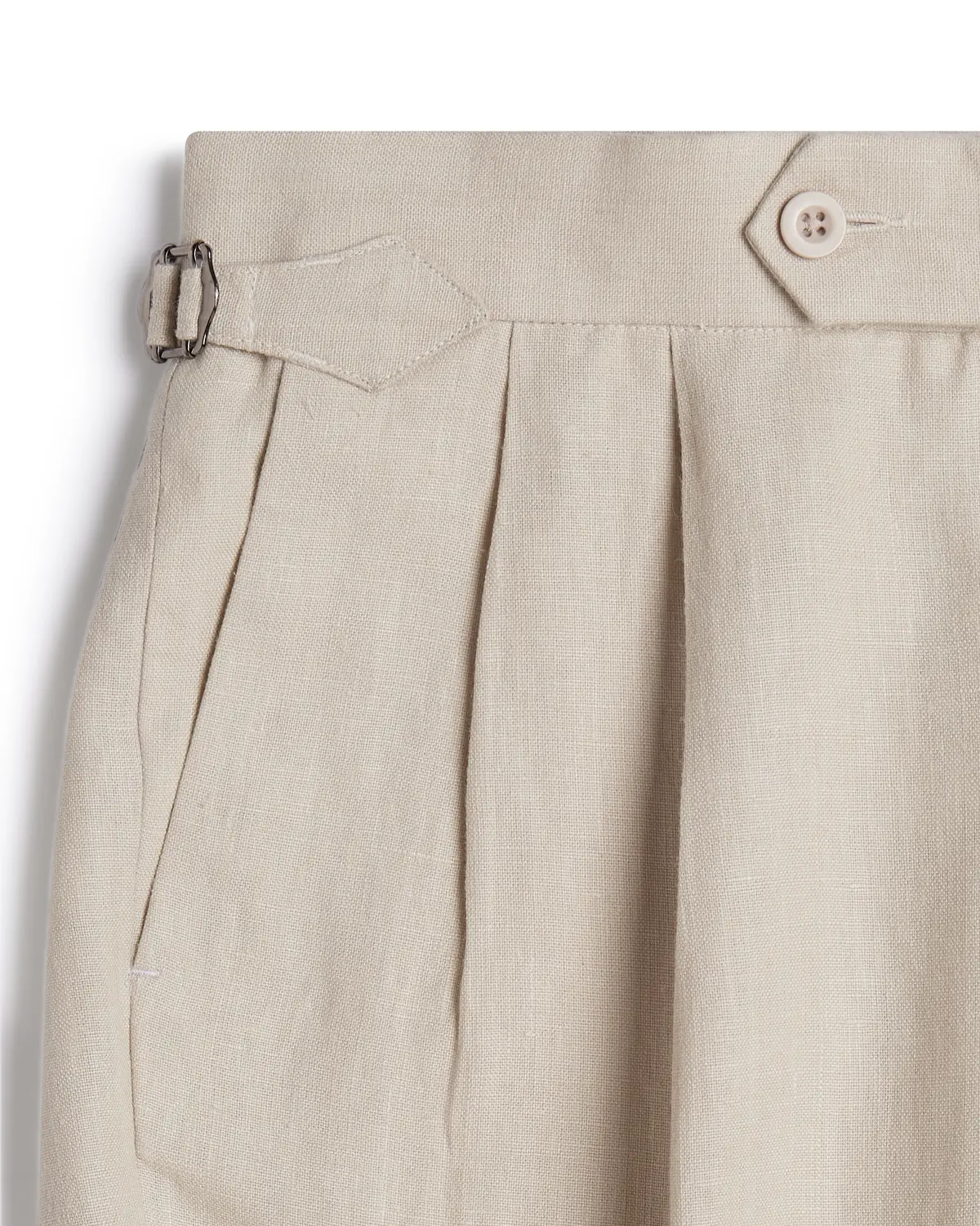 Ivoro 100% Linen Relaxed Neapolitan Pants - Beige - Image 4