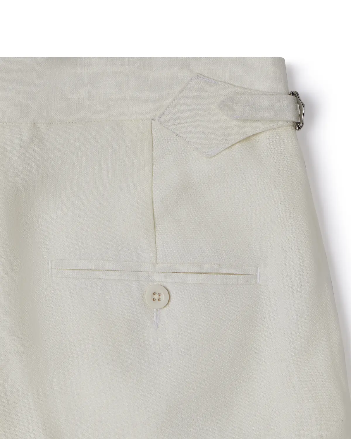 Ivoro 100% Linen Relaxed Neapolitan Pants - Ecru - Image 5