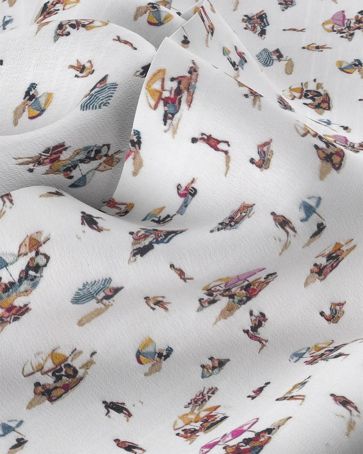 Japanese Beachside Printed Shirt - White