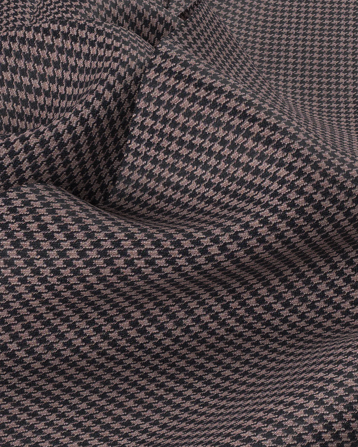 Japanese Blended Wool Stretch Houndstooth Shirt - Beige & Black - Image 3