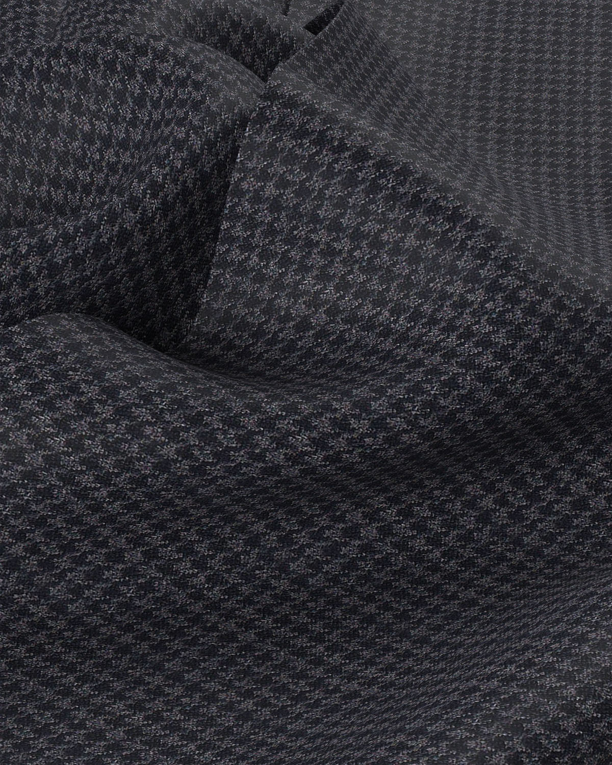 Japanese Blended Wool Stretch Houndstooth Shirt - Dark Grey - Image 3