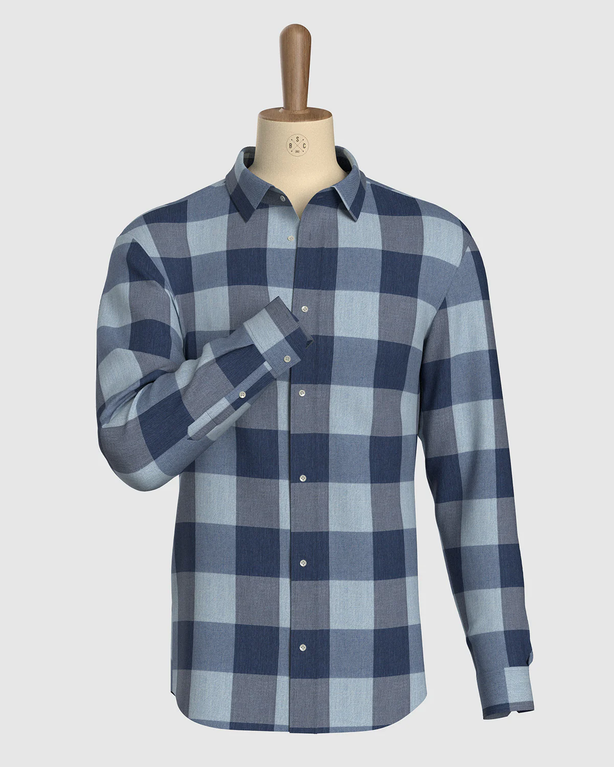 Japanese Checked Shirt - Indigo - Image 2