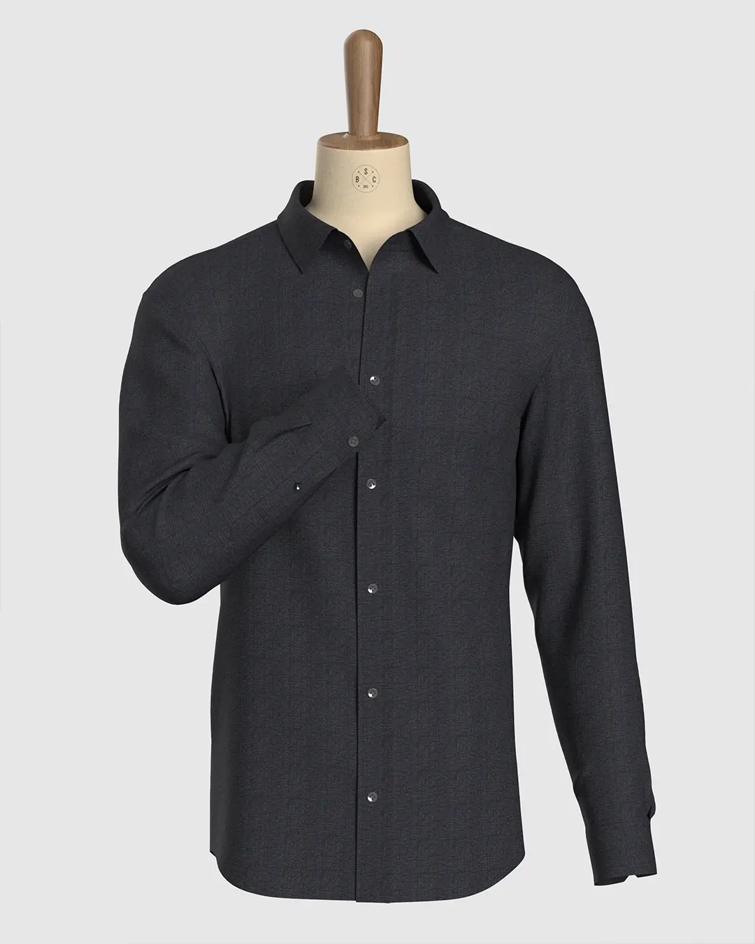 Japanese Cotton Knit Shirt - Black - Image 2