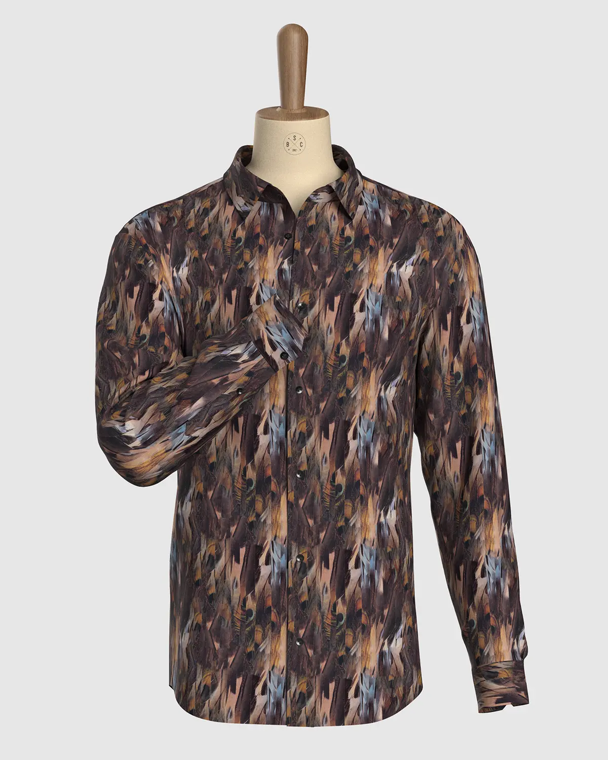 Japanese Feather Printed Shirt - Beige - Image 2