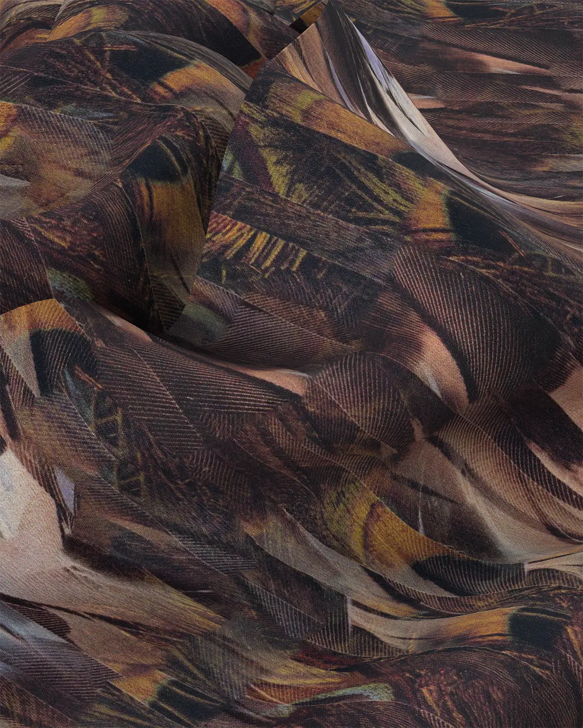 Japanese Feather Printed Shirt - Beige - Image 3