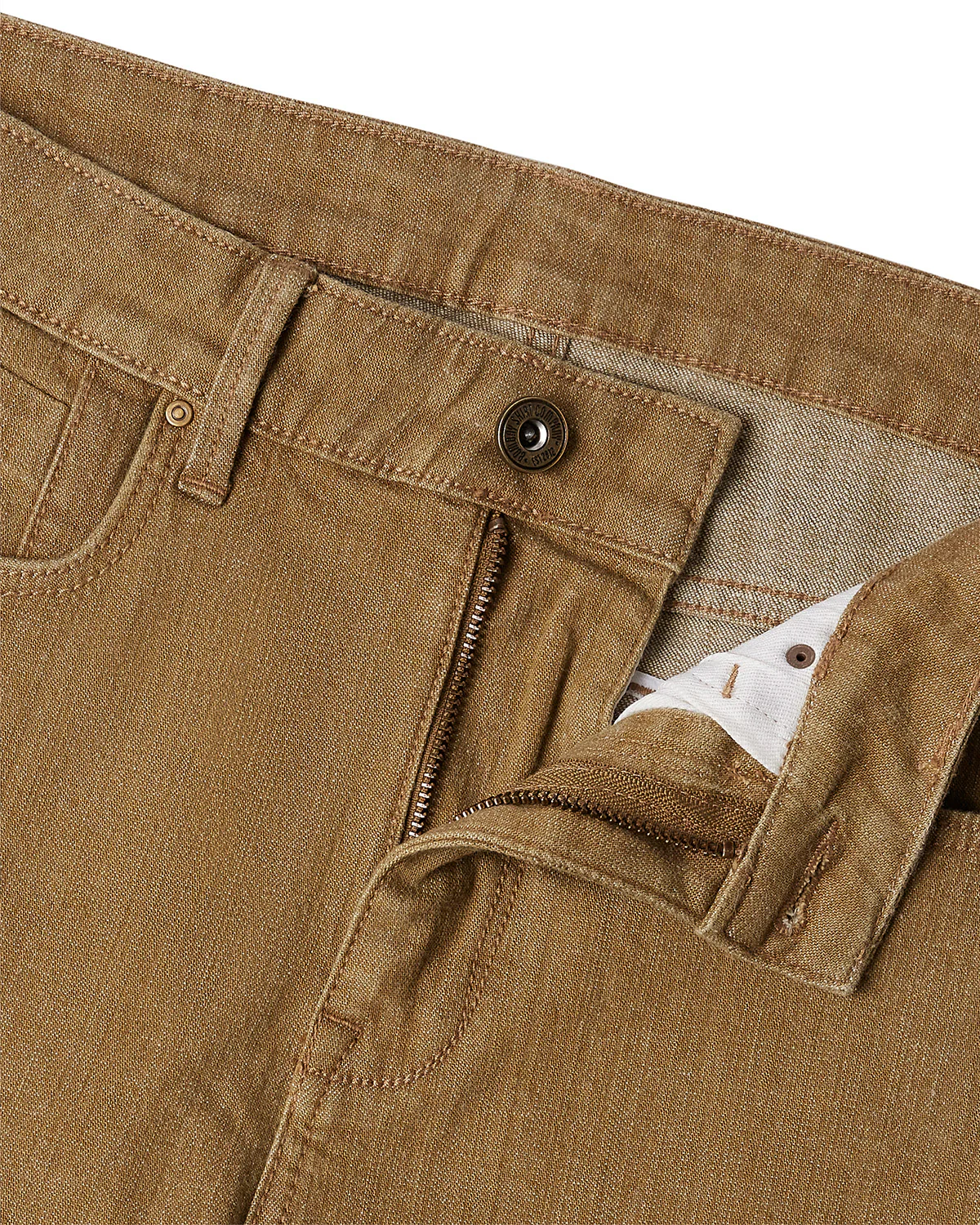 Japanese Field Khaki Stretch Jeans - Dark Khaki - Image 4