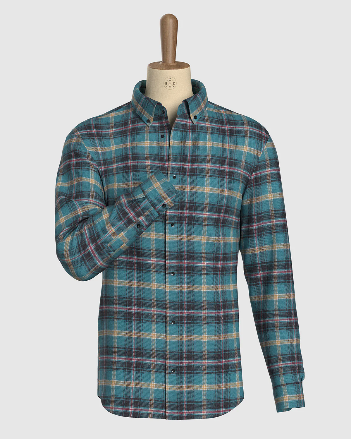 Japanese Flannel Checked Shirt - Blue & Brown - Image 2