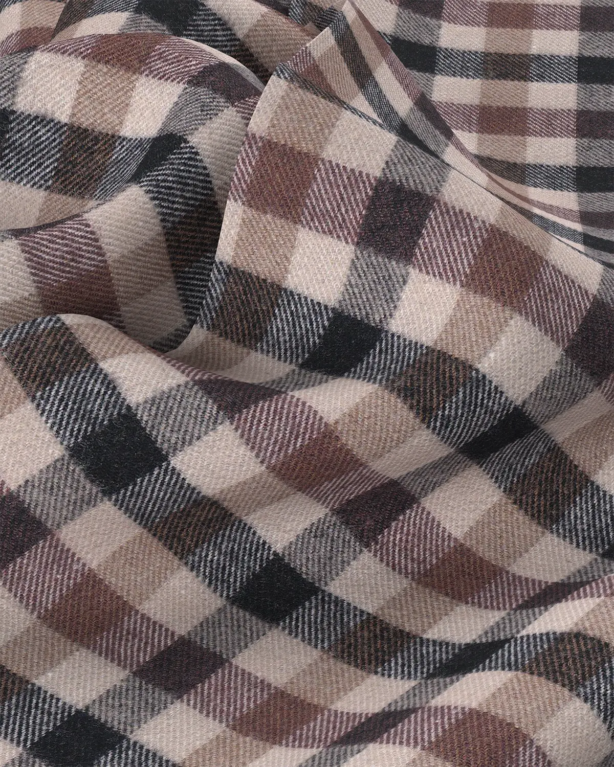 Japanese Flannel Checked Shirt - Brown & Beige - Image 3