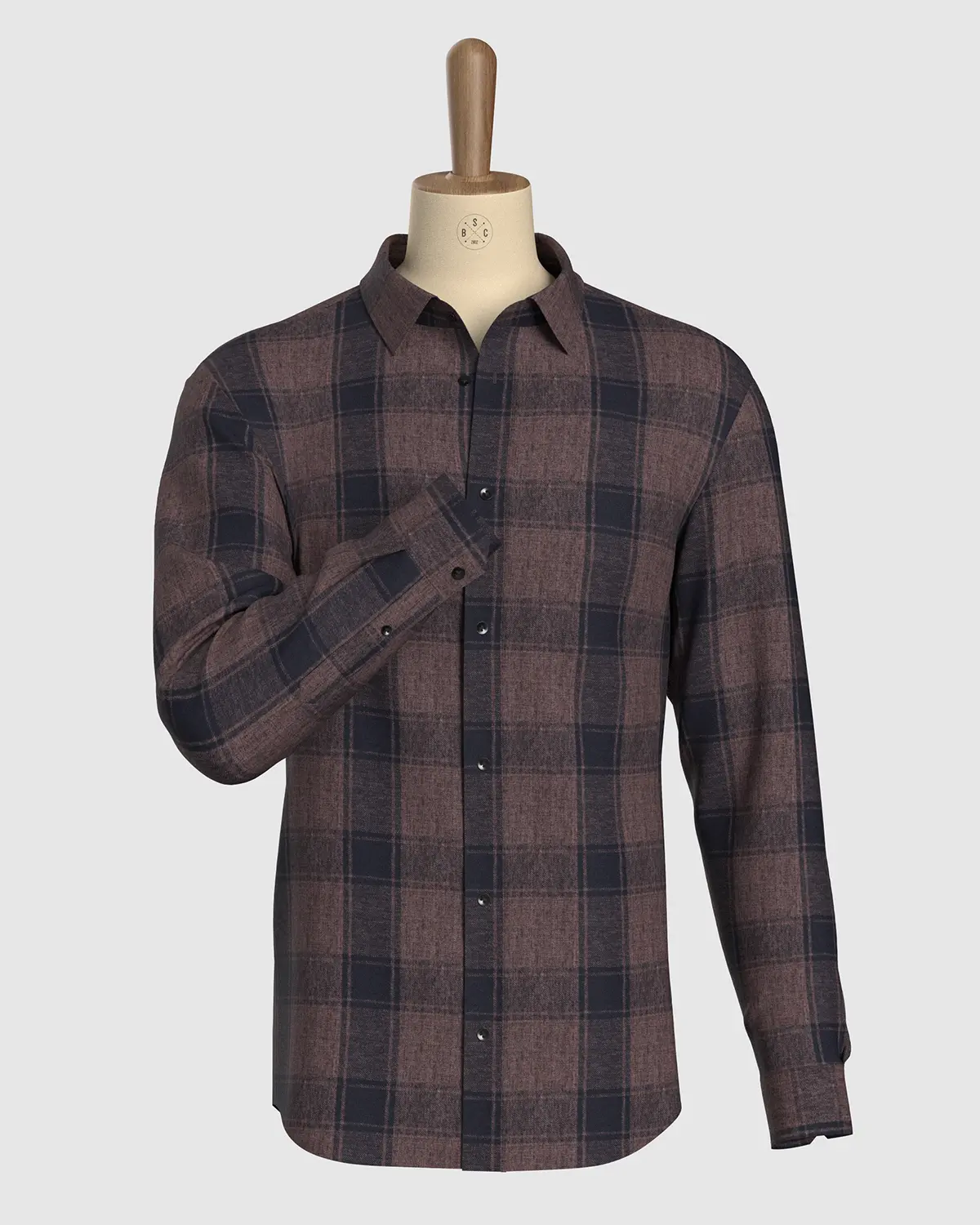Japanese Flannel Checked Shirt - Brown & Black - Image 2