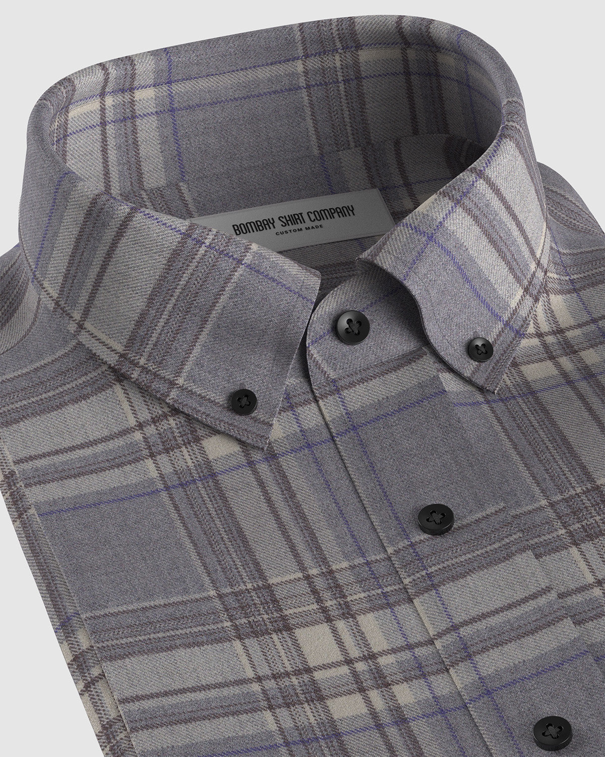 Japanese Flannel Checked Shirt - Grey